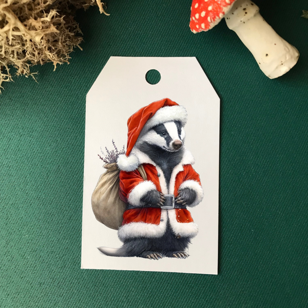 6 Badger Christmas Gift Tags