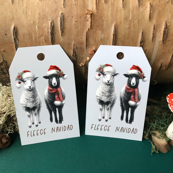 6 Fleece Navidad Christmas Gift Tags