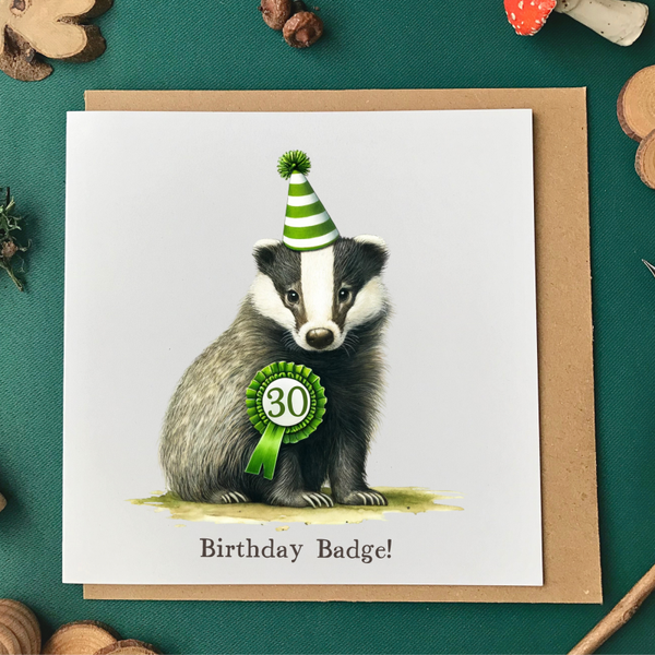 Birthday Badge Badger Card