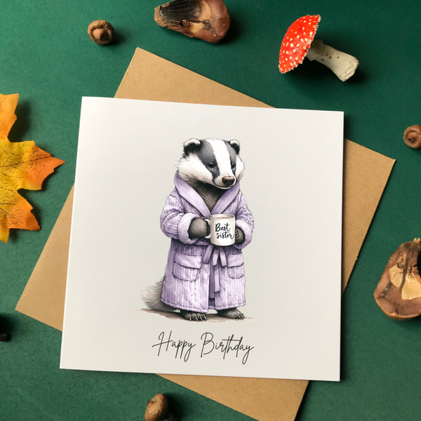 Badger Sister Birthday card