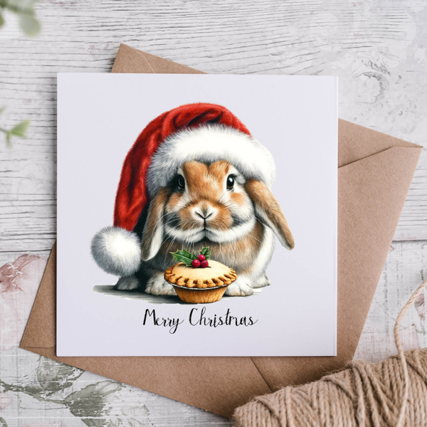 Hoppy Christmas Rabbit Christmas Card