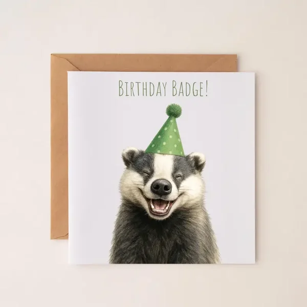 badger birthday card