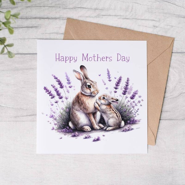 Rabbit Mothers Day Card