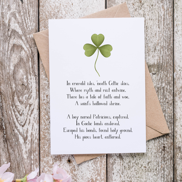 St Patricks Shamrock Poem Card