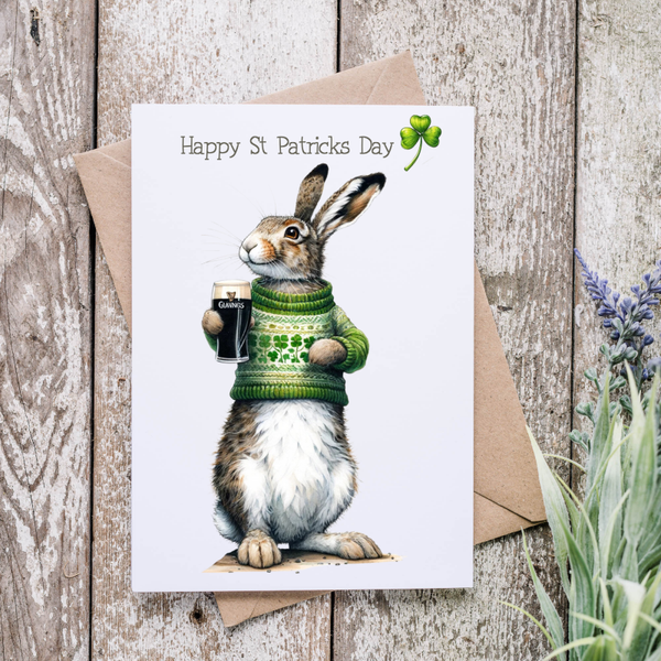 St Patricks Hare Guinness Card