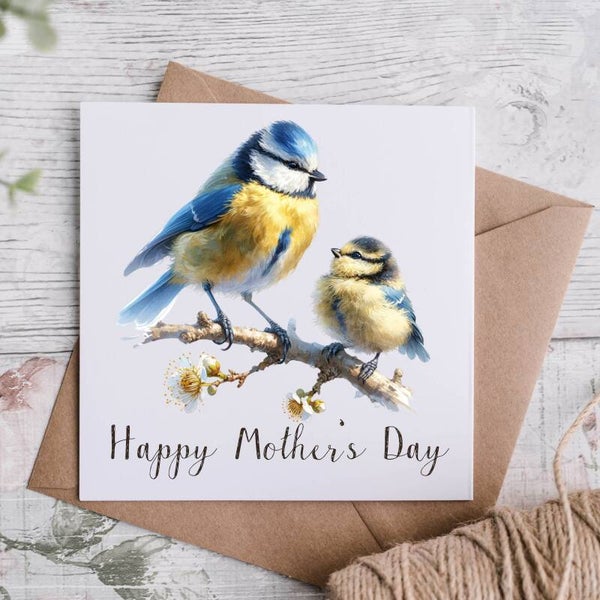 Blue tit Mothers Day Card