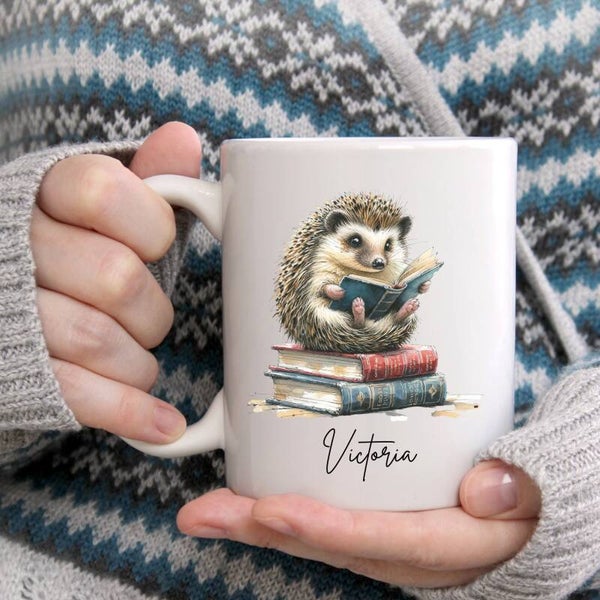 Reading Hedgehog Mug