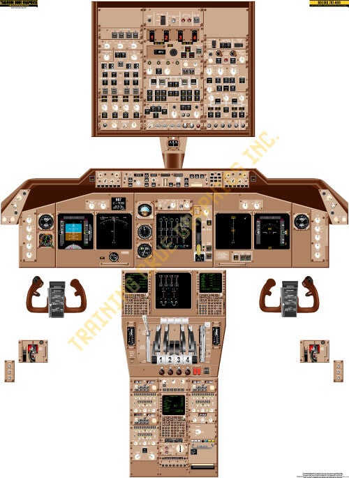 Boeing 747-400 cockpit poster