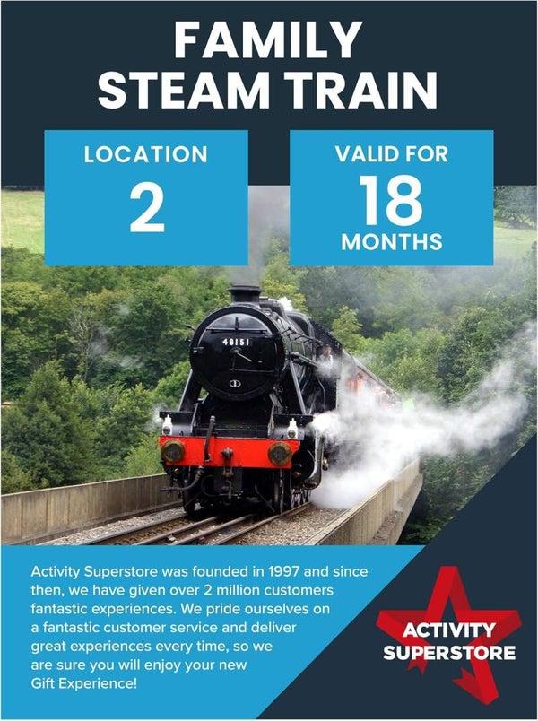 Amazon 🔥 Activity Superstore Family Steam Train Gift Experience Voucher
