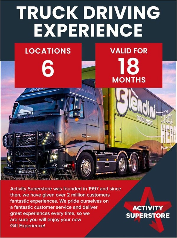 Amazon 🔥 Activity Superstore Truck Driving Gift Experience Voucher