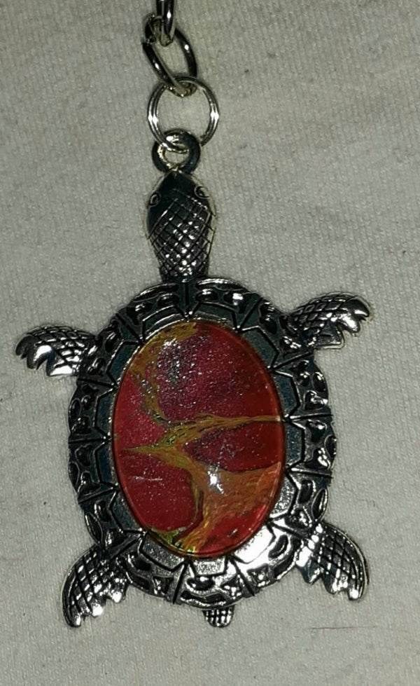 Silver turtle Keychain