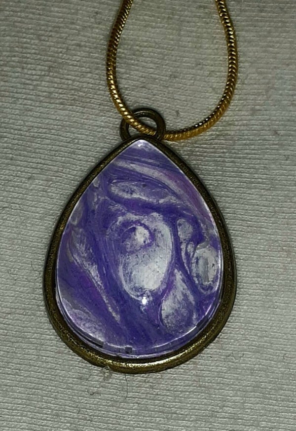 Antique gold teardrop necklace
