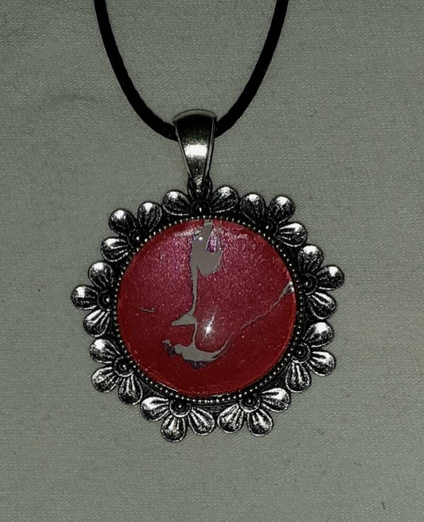 Large silver flower necklace