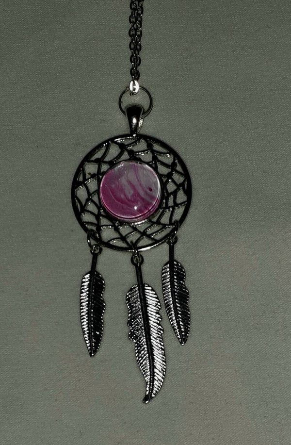 Silver dream catcher necklace