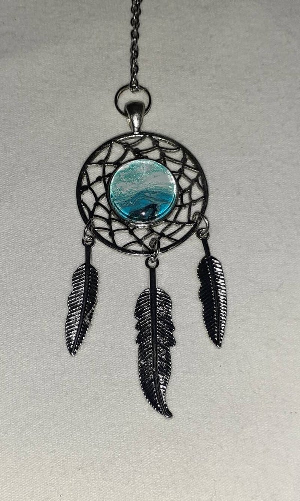 Silver dream catcher necklace