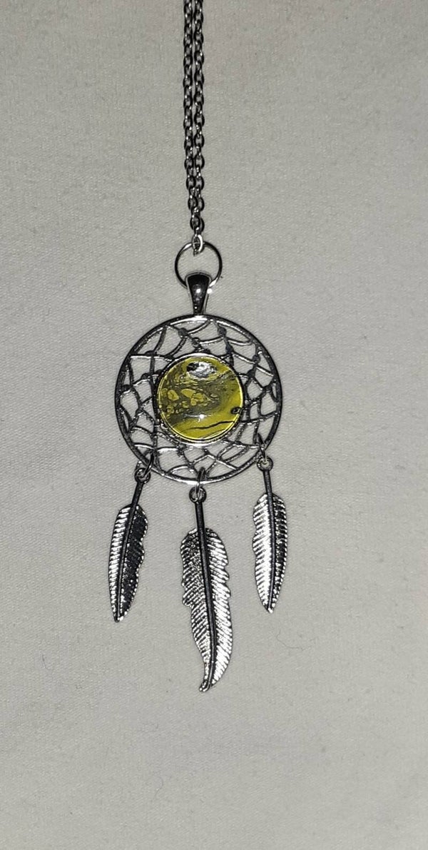 Silver dream catcher necklace