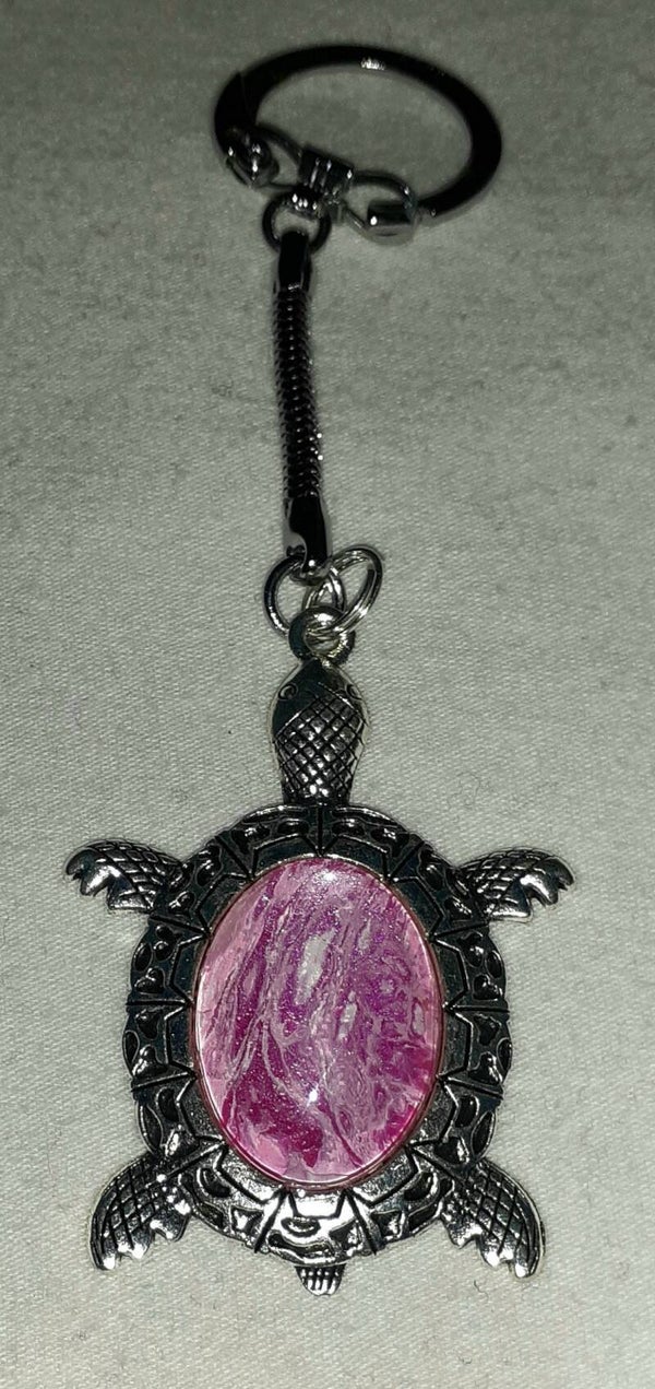 Silver turtle Keychain
