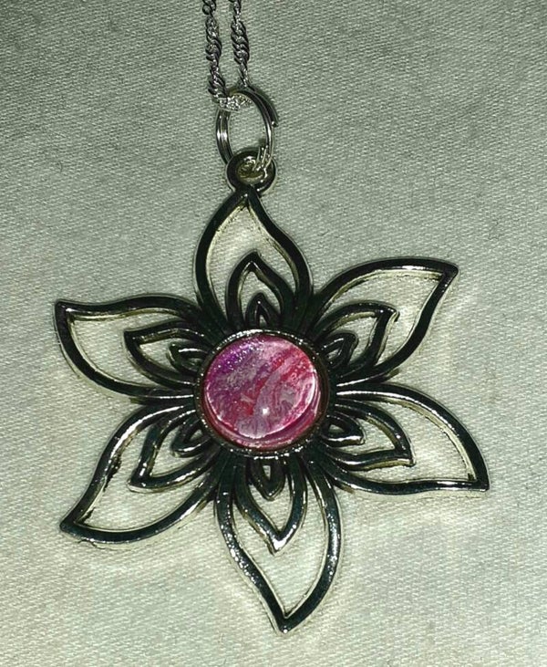 Silver Open Flower necklace