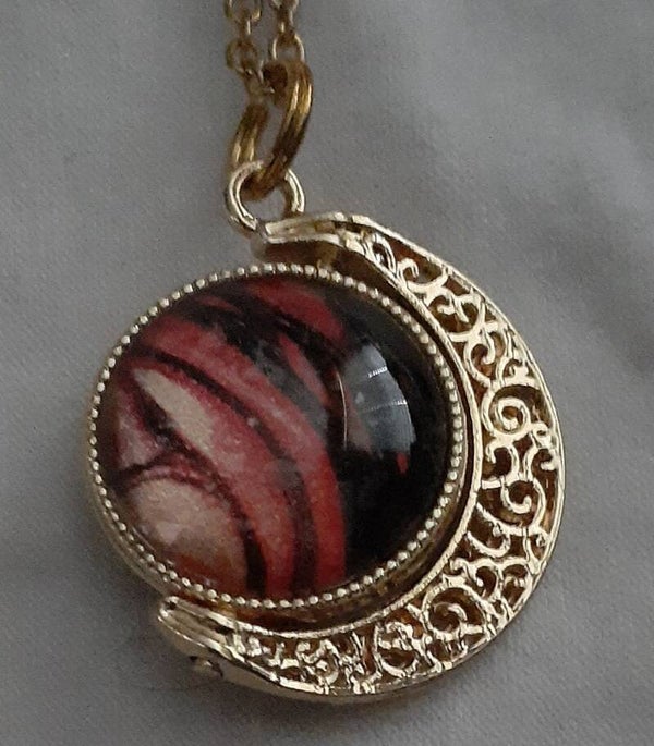 Small Gold Double Sided Moon Necklace