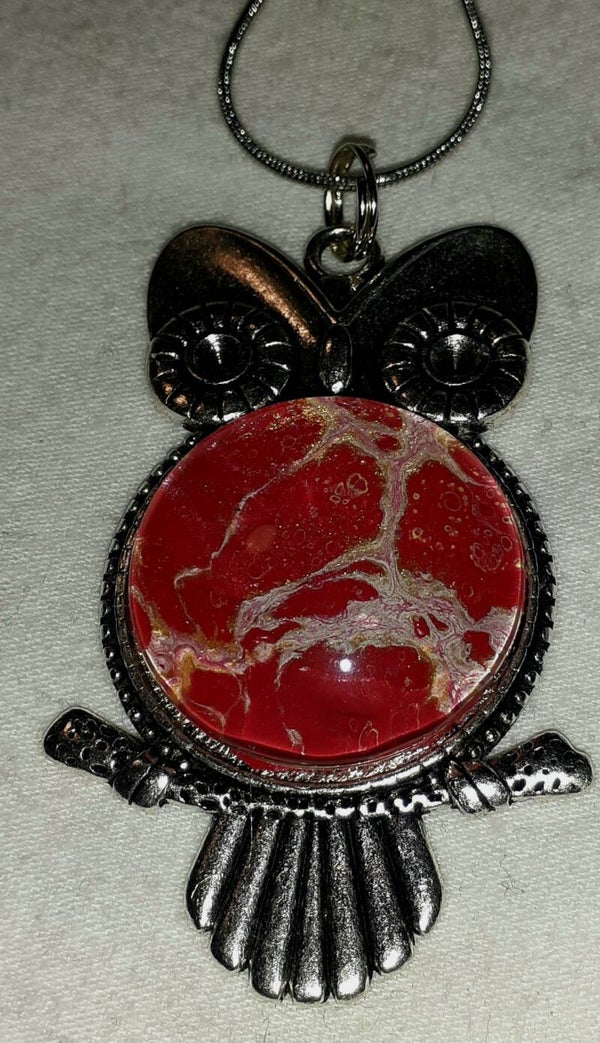Silver owl necklace