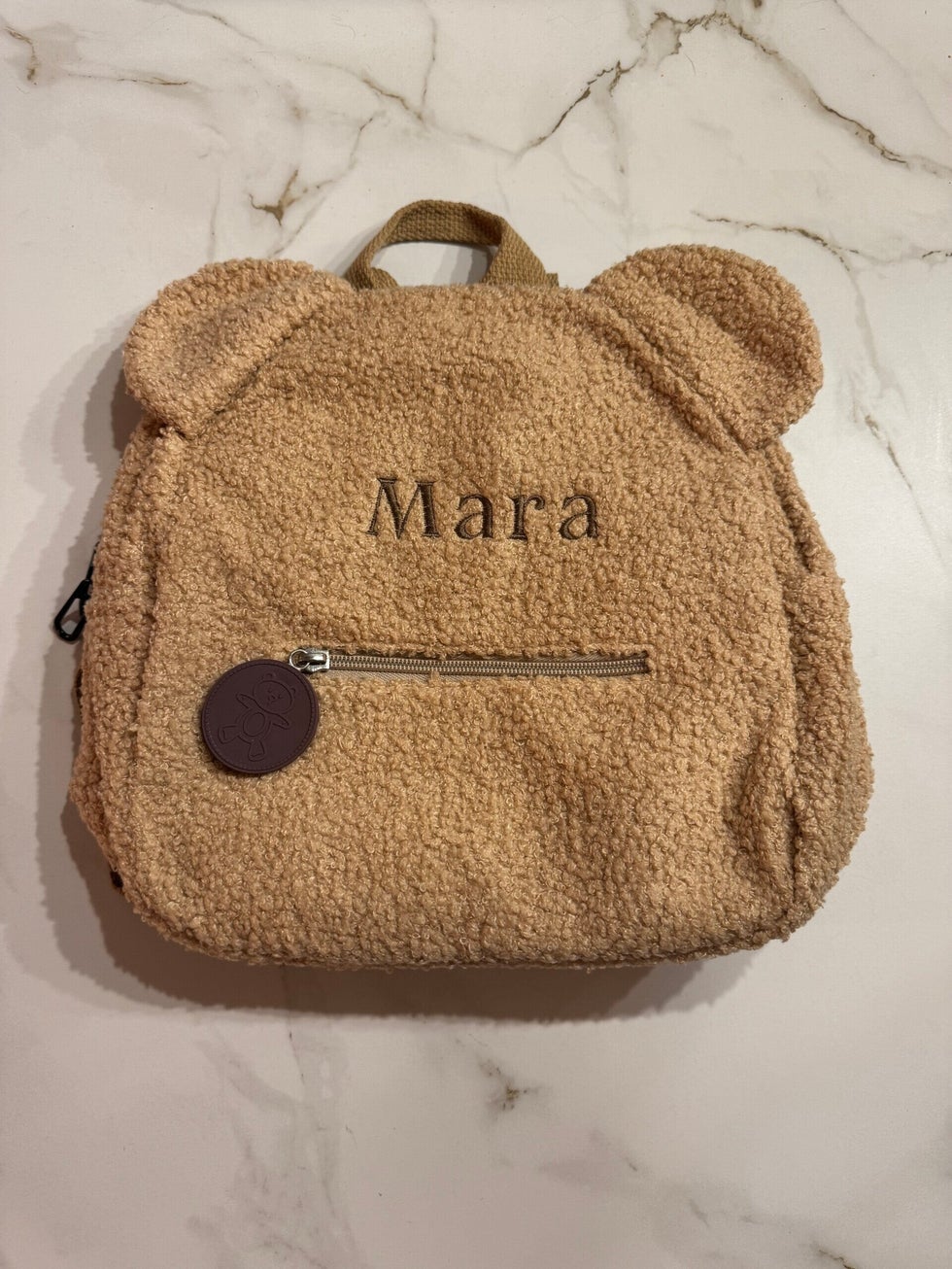 Teddy tas met naam geborduurd voor school of de opvang
