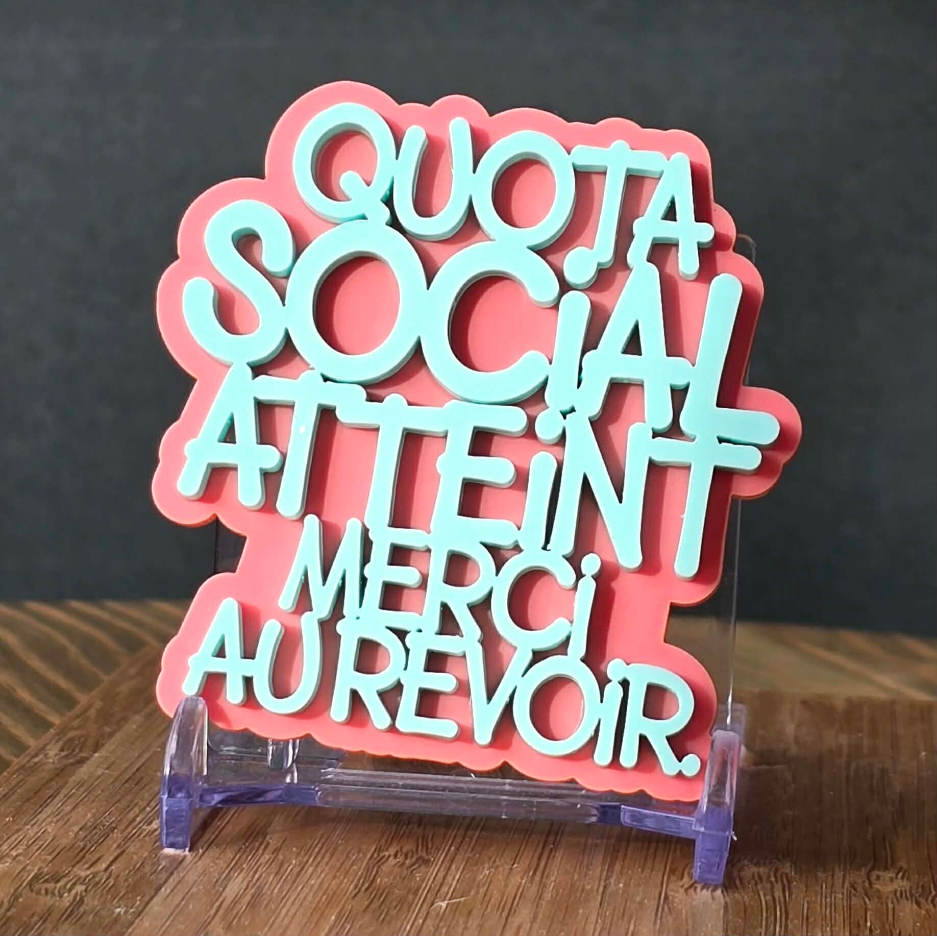 * Eté 2026 - Quota social atteint *