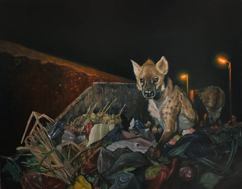 Two Hyena's / Oil on Canvas