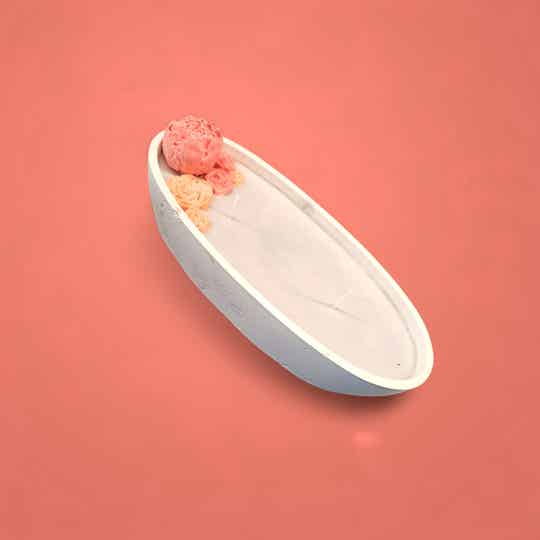 Kaars boot oranje grijs