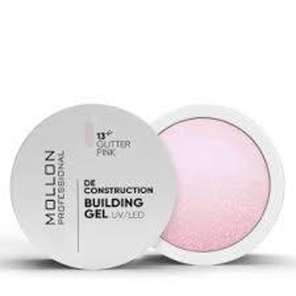 MOLLON PRO CONSTRUCTION GEL 50G GLITTER PINK 13