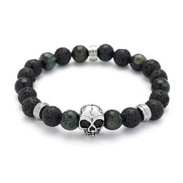 Mdm armband doodskop groen