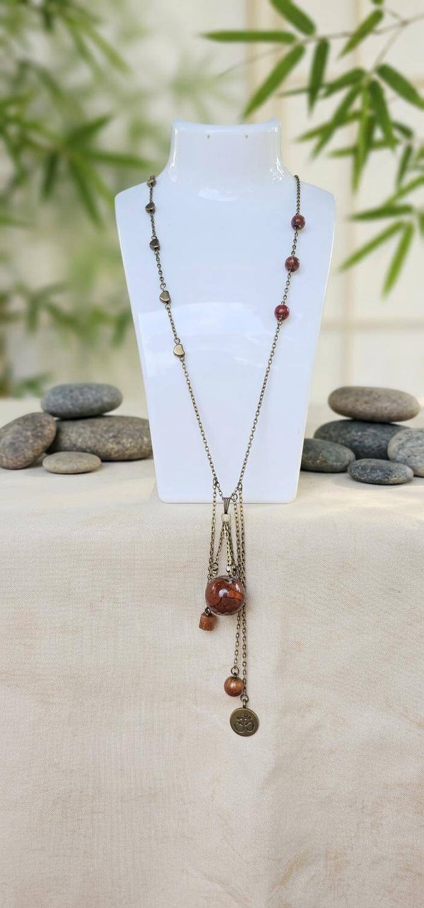 Collier en Jaspe Rouge