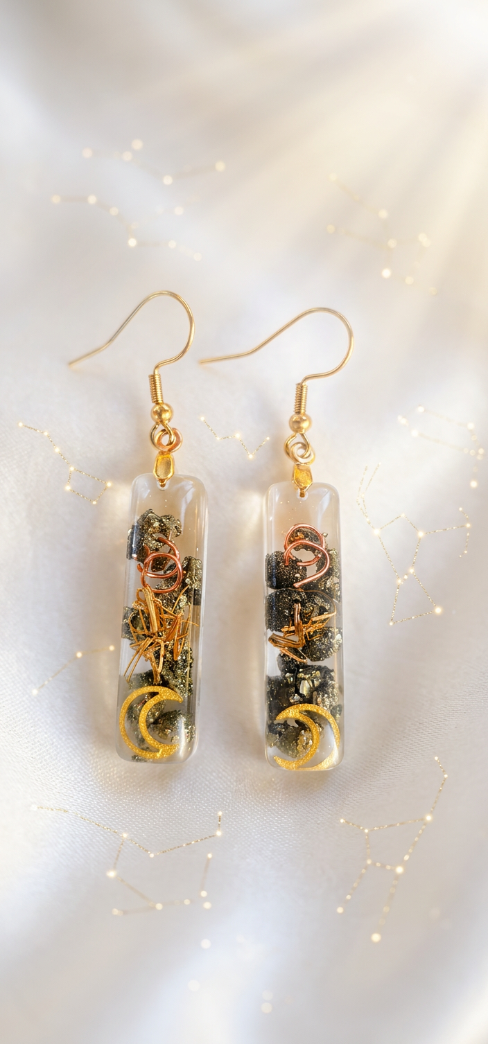 Boucles d’oreilles Pyrite