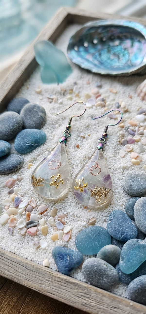 Boucles d’oreilles en Fluorine