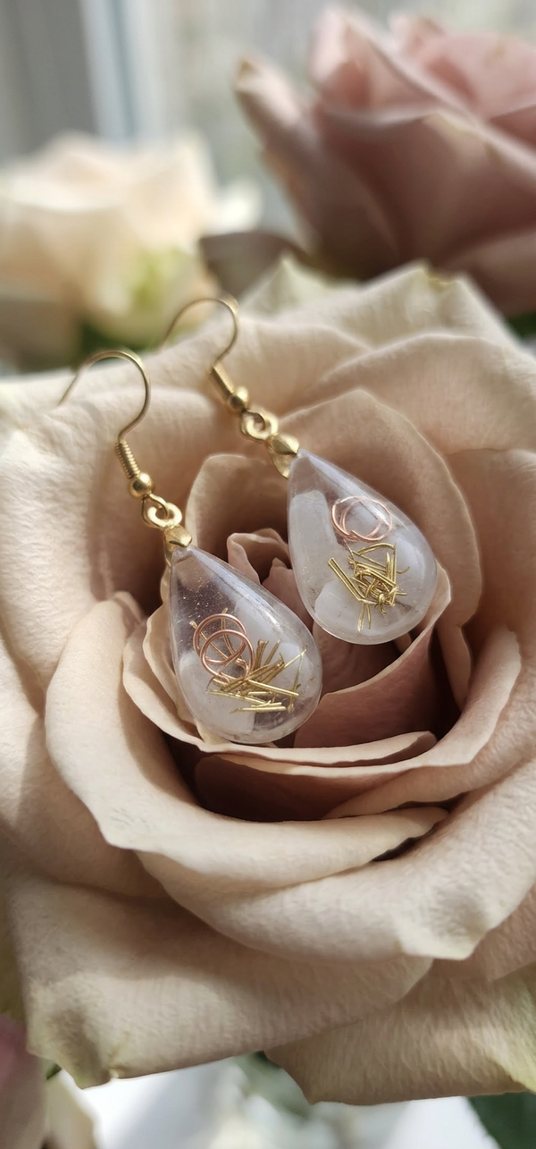 Boucles d’oreilles en Calcédoine Bleue
