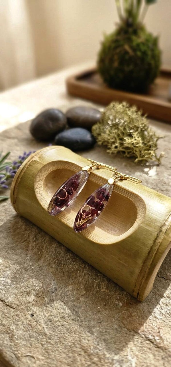 Boucles d’oreilles en Grenat