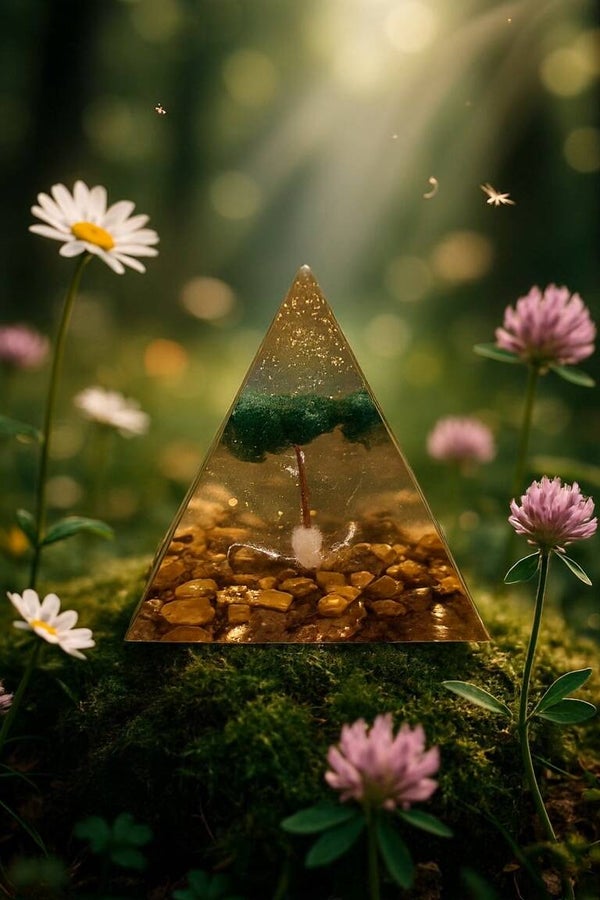 Pyramide en Péridot et Œil du Tigre