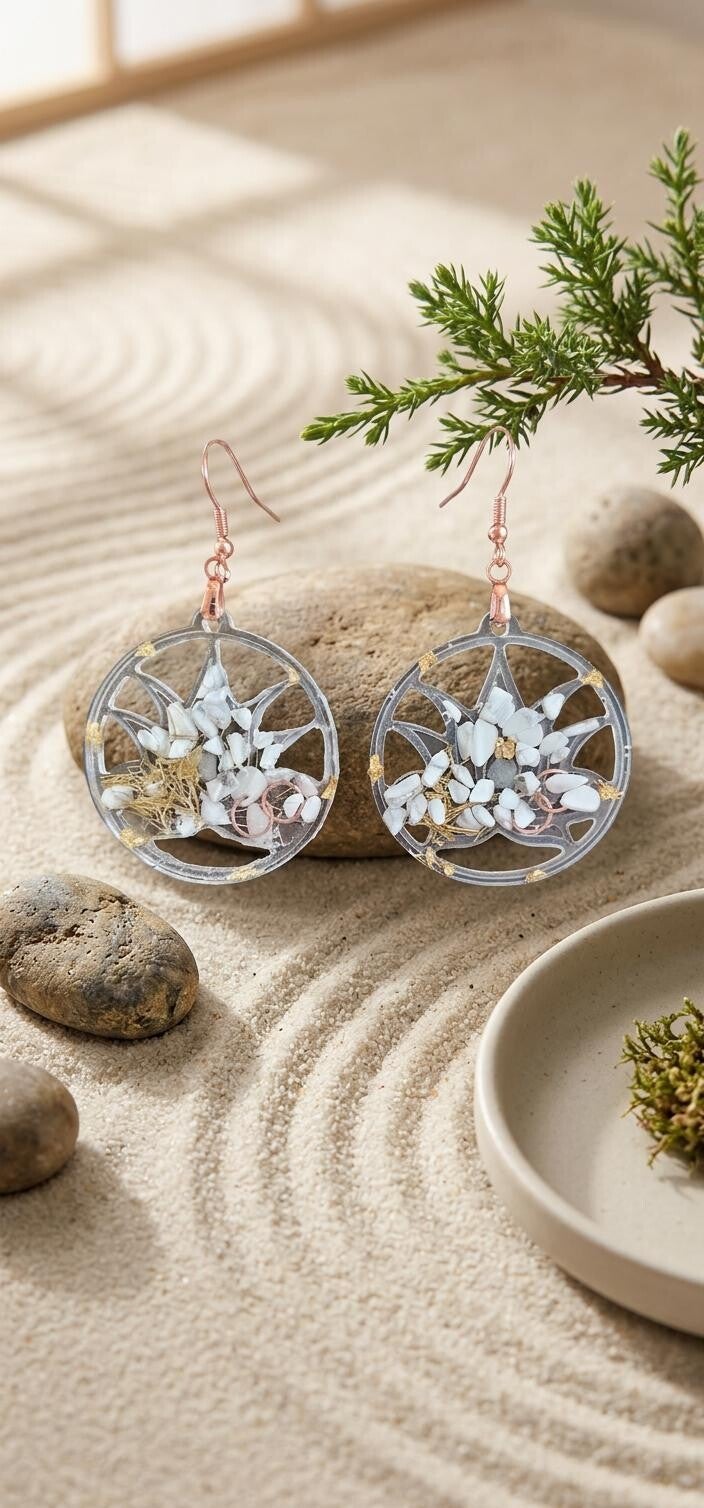 Boucles d’oreilles en Howlite
