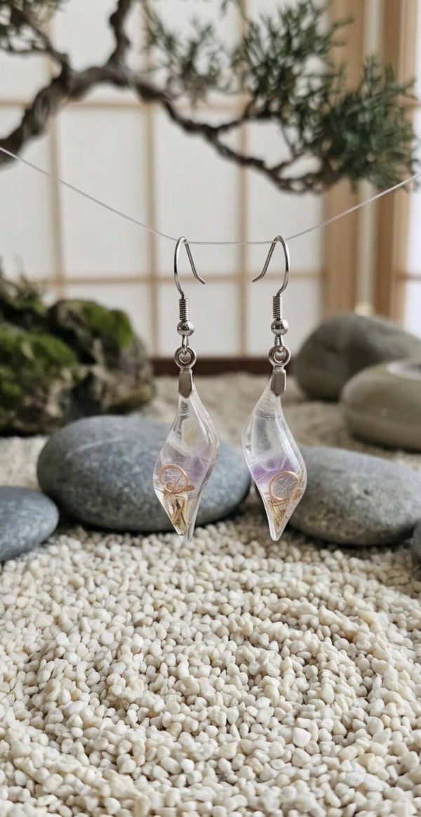 Boucles d’oreilles en Fluorine