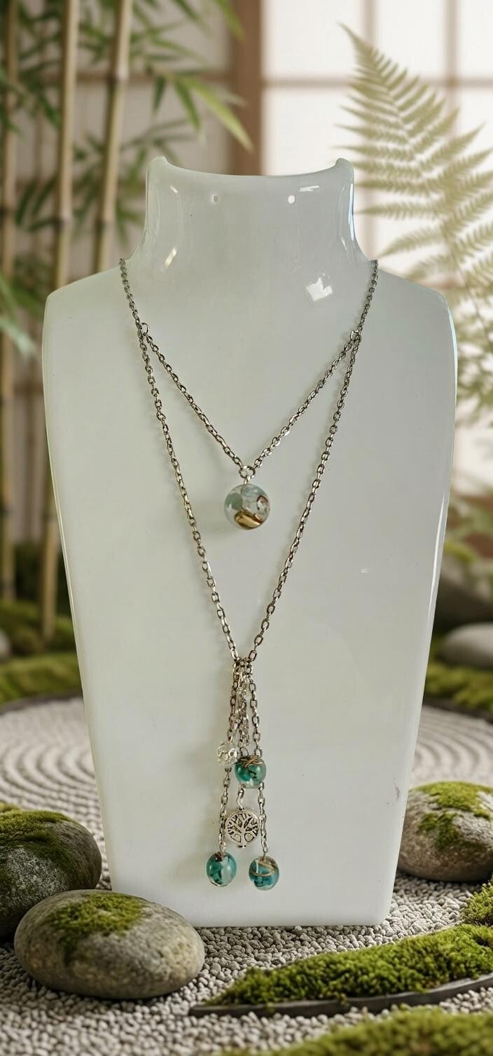 Collier en Aigue-Marine et Turquoise