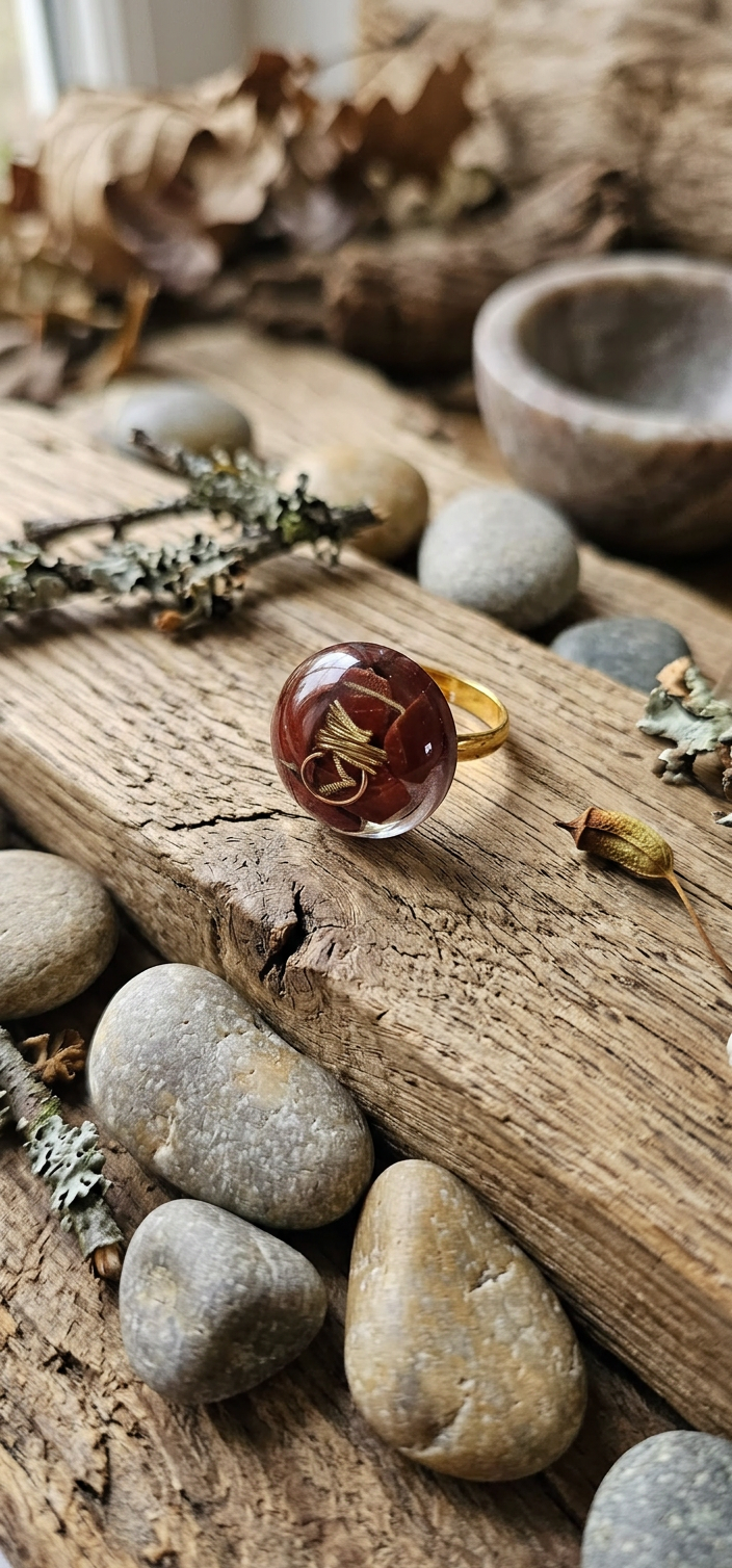 Bague en Jaspe Rouge