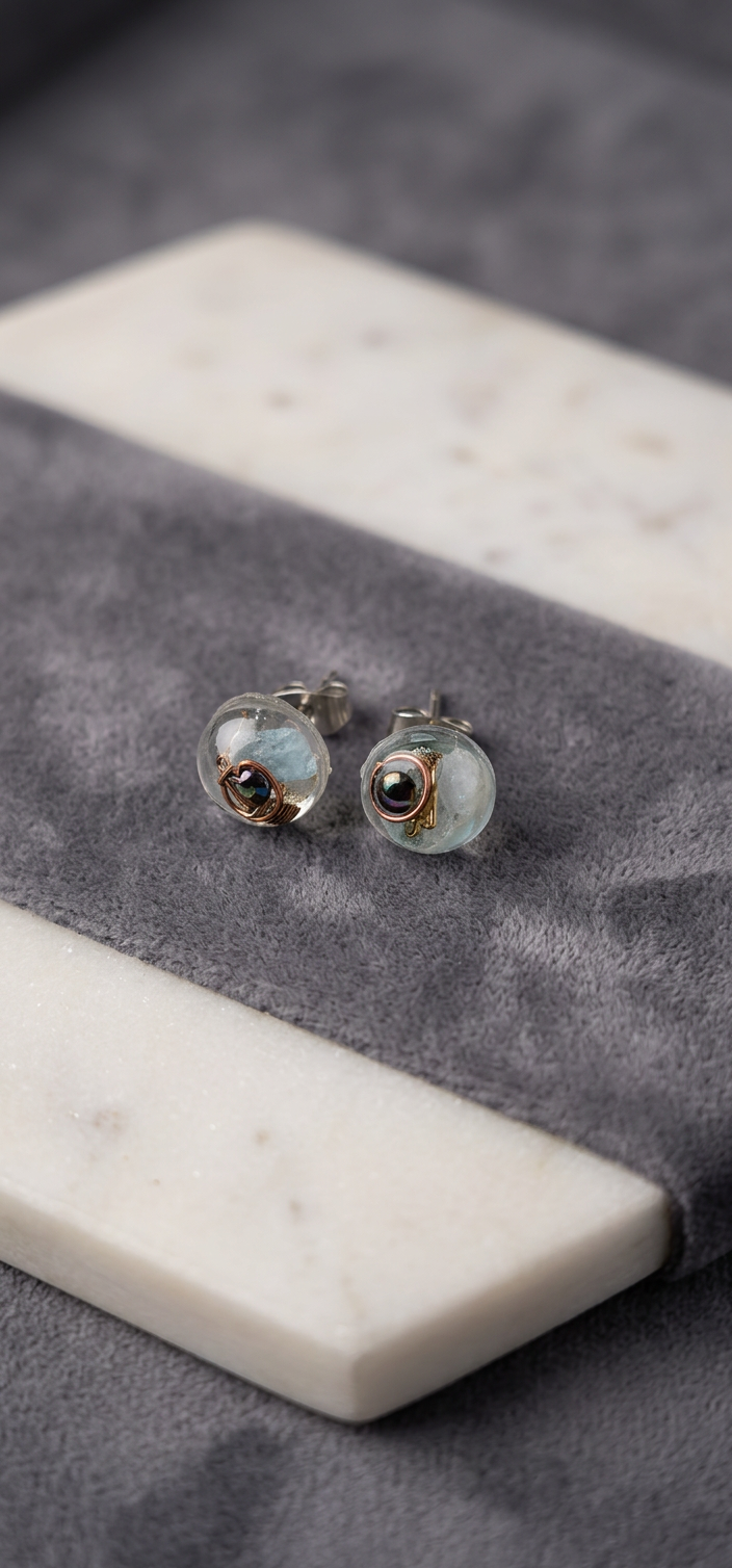 Boucles d’oreilles en Aigue-Marine