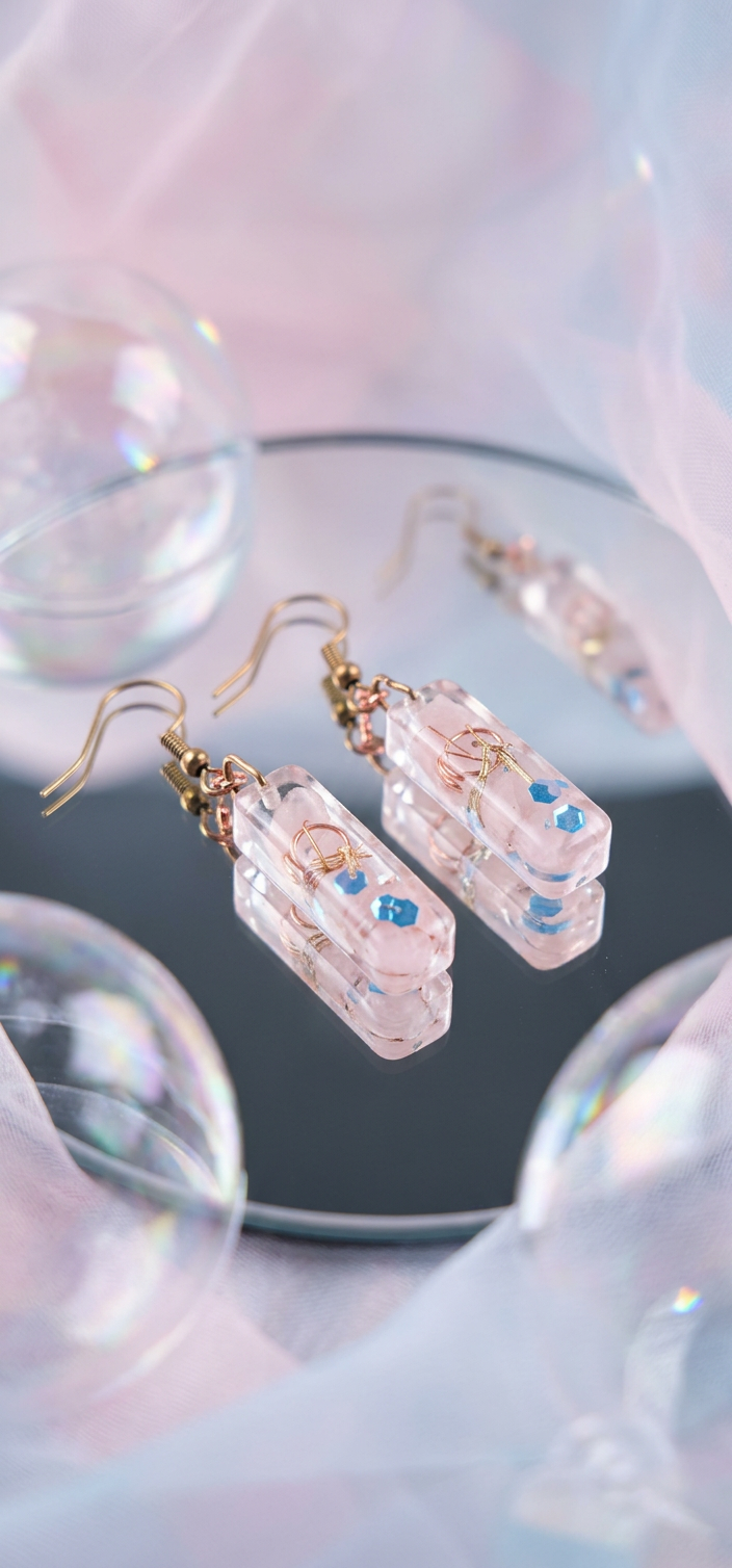 Boucles d’oreilles en Quartz Rose