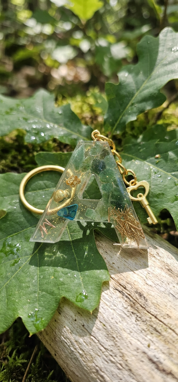 Porte Clef en Aventurine Lettre