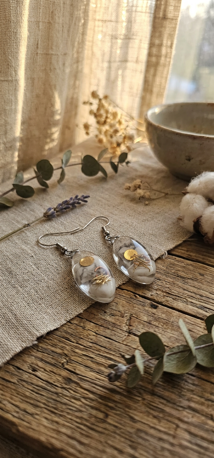 Boucles d’oreilles en Howlite