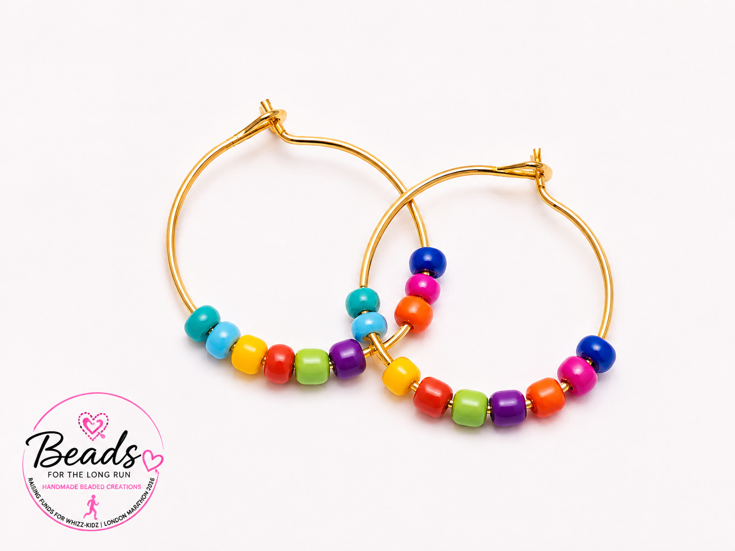 Colourful hoop earings