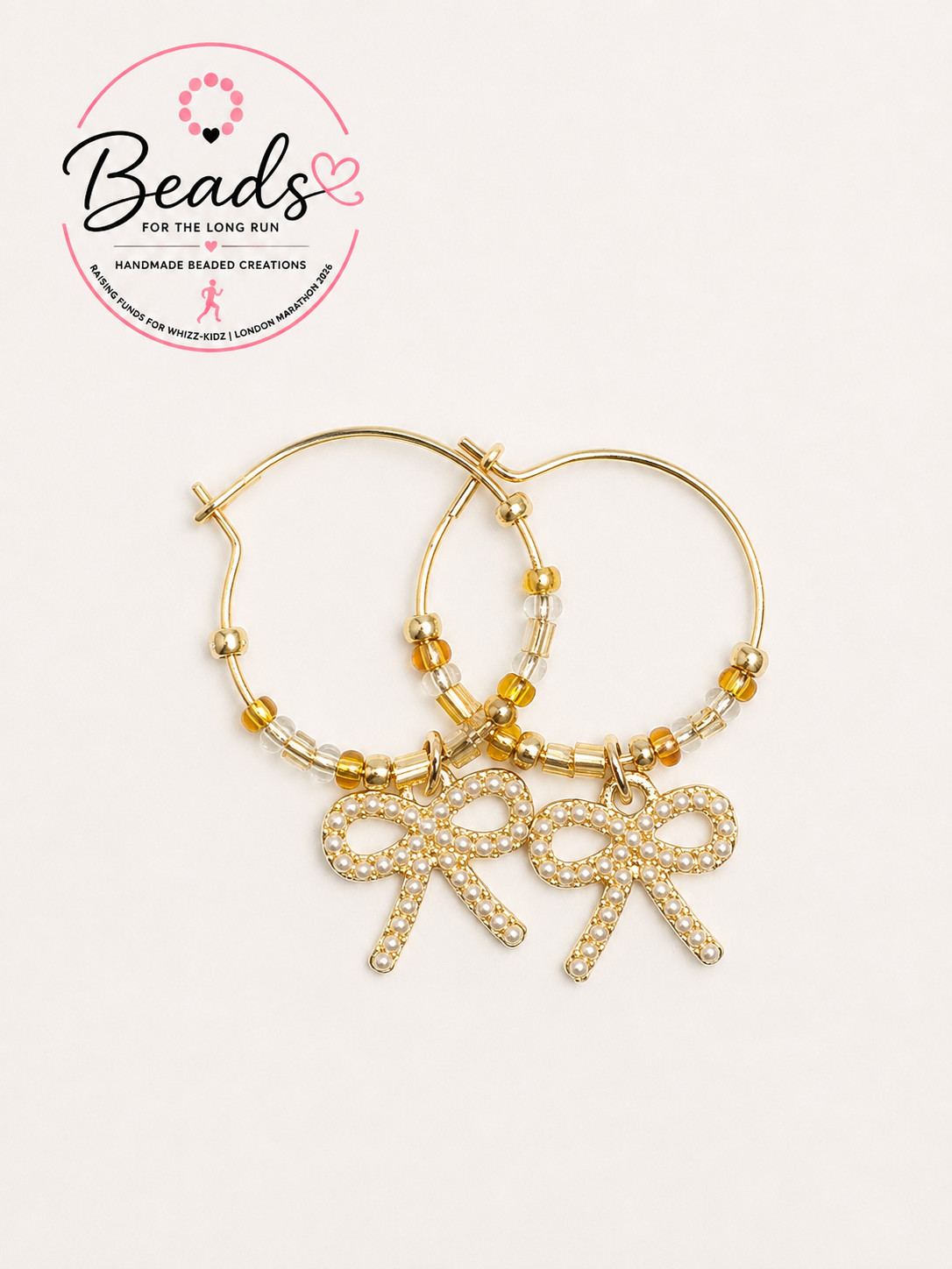 Bow charm hoop earings