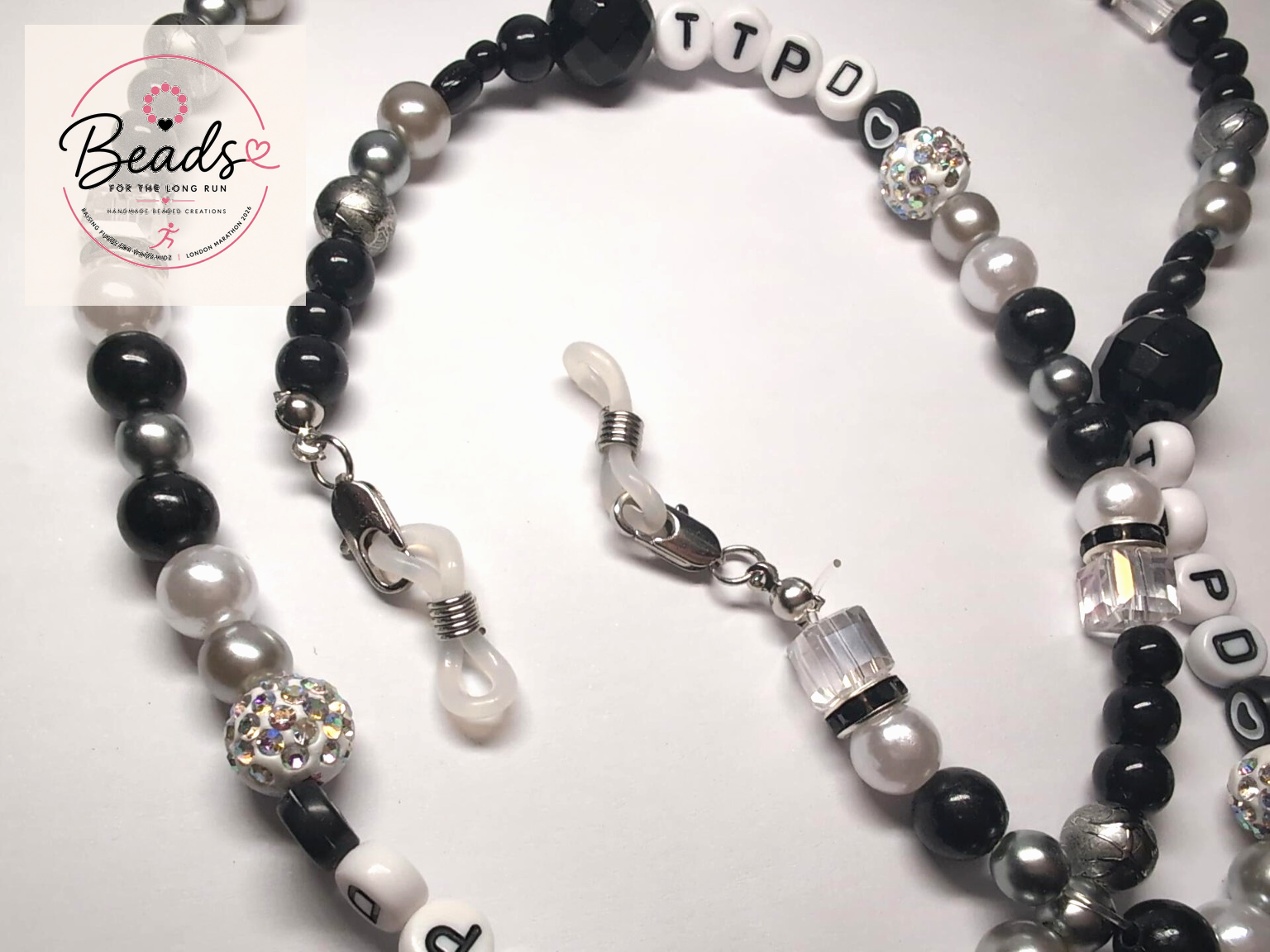 Handmade personalised glasses chain
