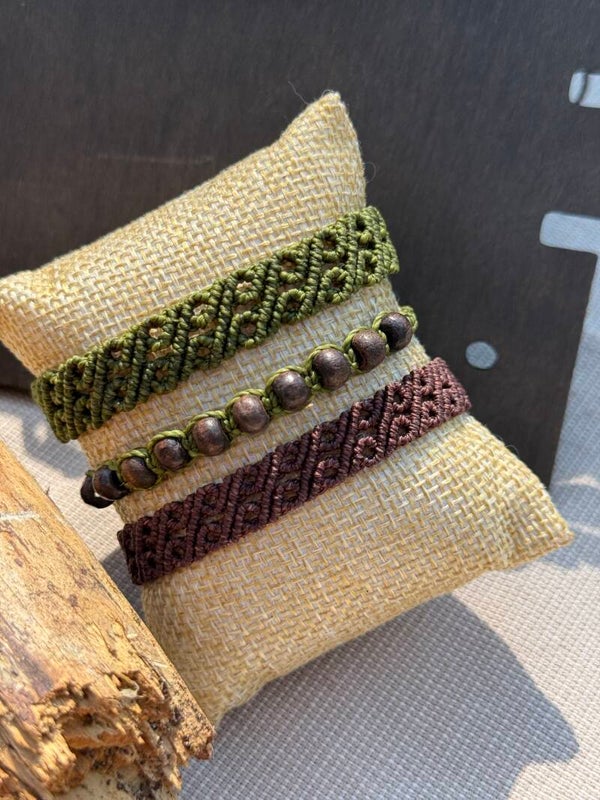 Bracelet micromacramé « Forêt Sauvage »