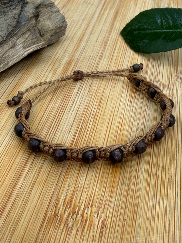 Bracelet micromacramé « Bois Nomade »