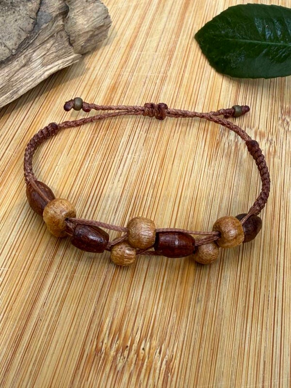 Bracelet micromacramé « Bois Nomade »